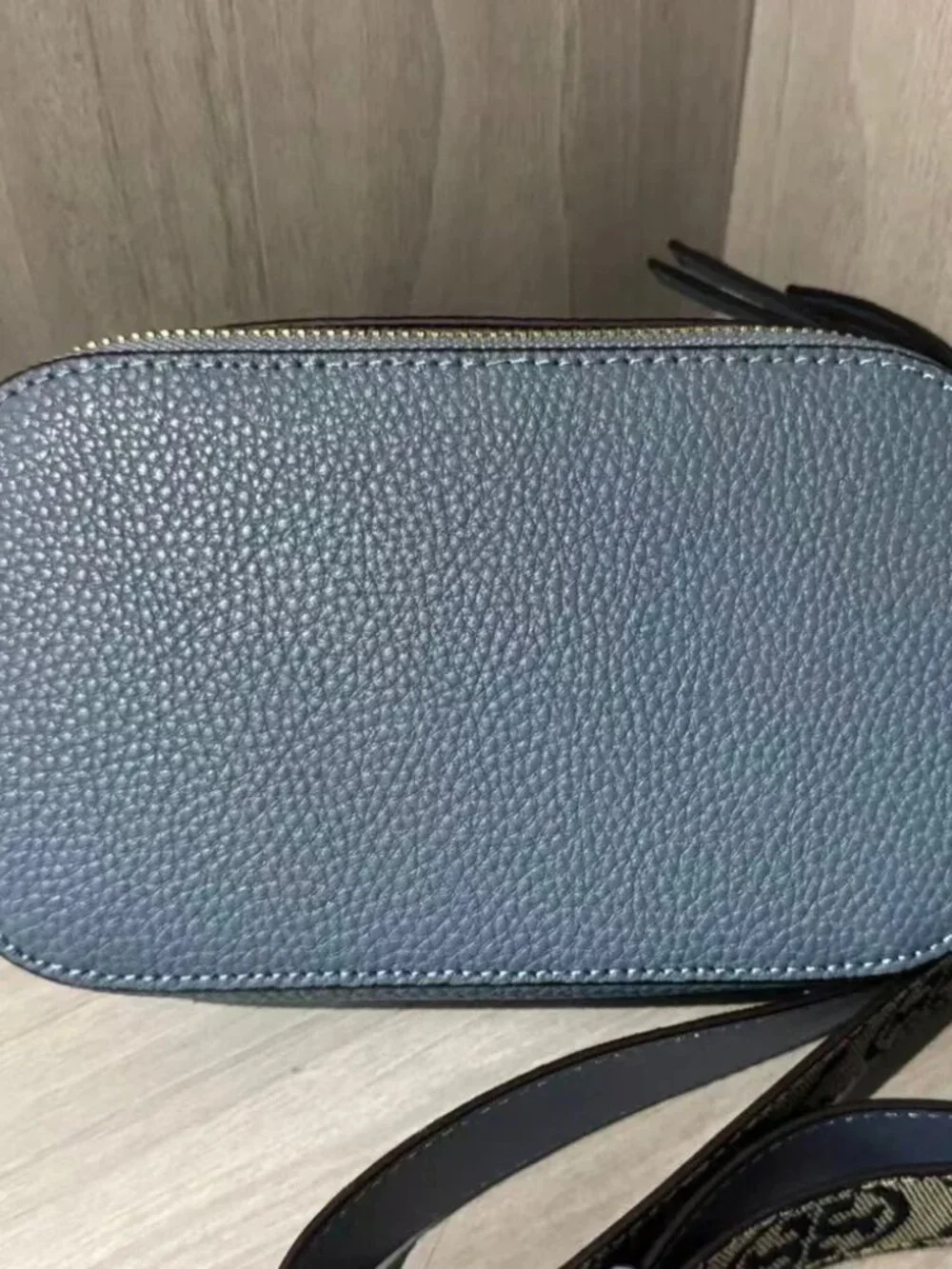 Tory Burch Navy Pebbled Leather Mini Camera Bag
